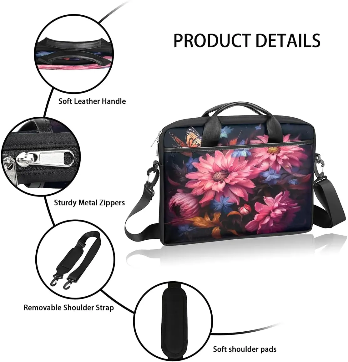Laptop Shoulder Bag for 13-15 Inch Waterproof Laptop Sleeve Case Bag Slim Computer Carry Case Computer Cases for Laptops