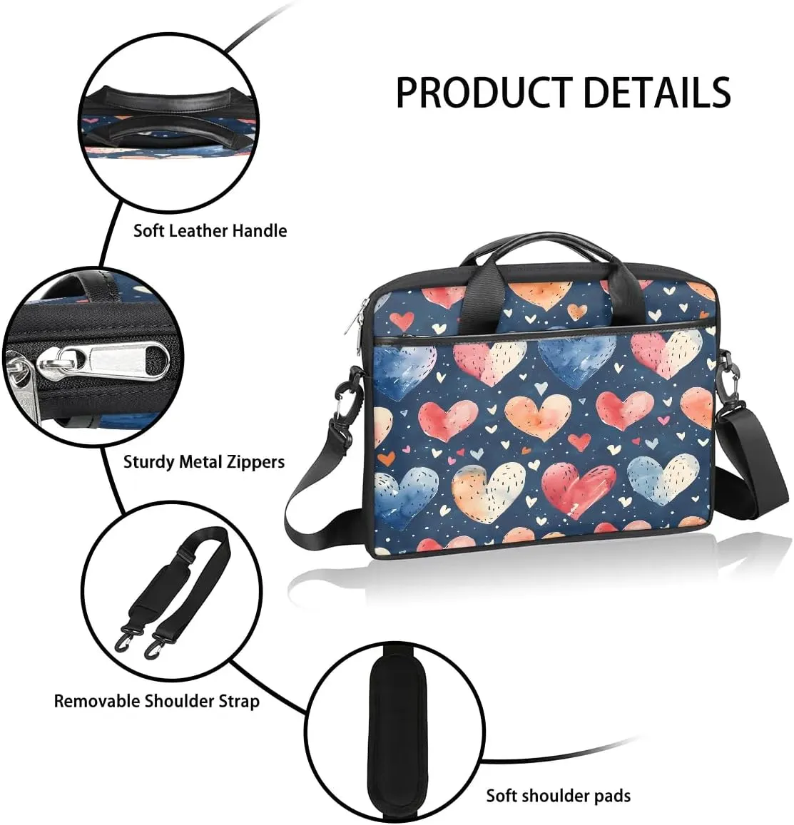 Laptop Shoulder Bag for 13-15 Inch Waterproof Laptop Sleeve Case Bag Slim Computer Carry Case Computer Cases for Laptops