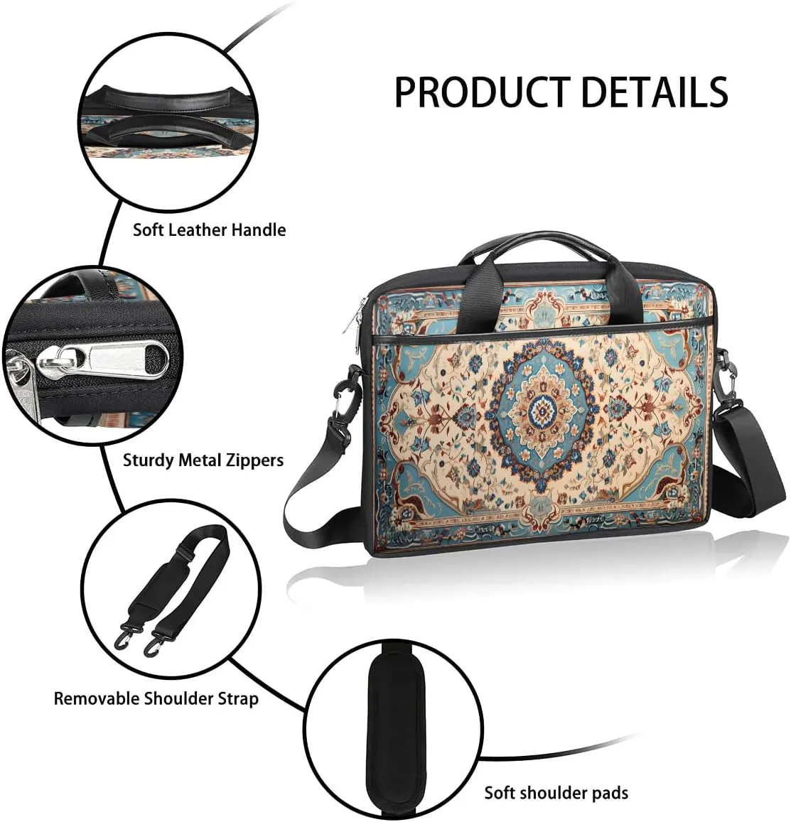 Laptop Shoulder Bag for 13-15 Inch Waterproof Laptop Sleeve Case Bag Slim Computer Carry Case Computer Cases for Laptops