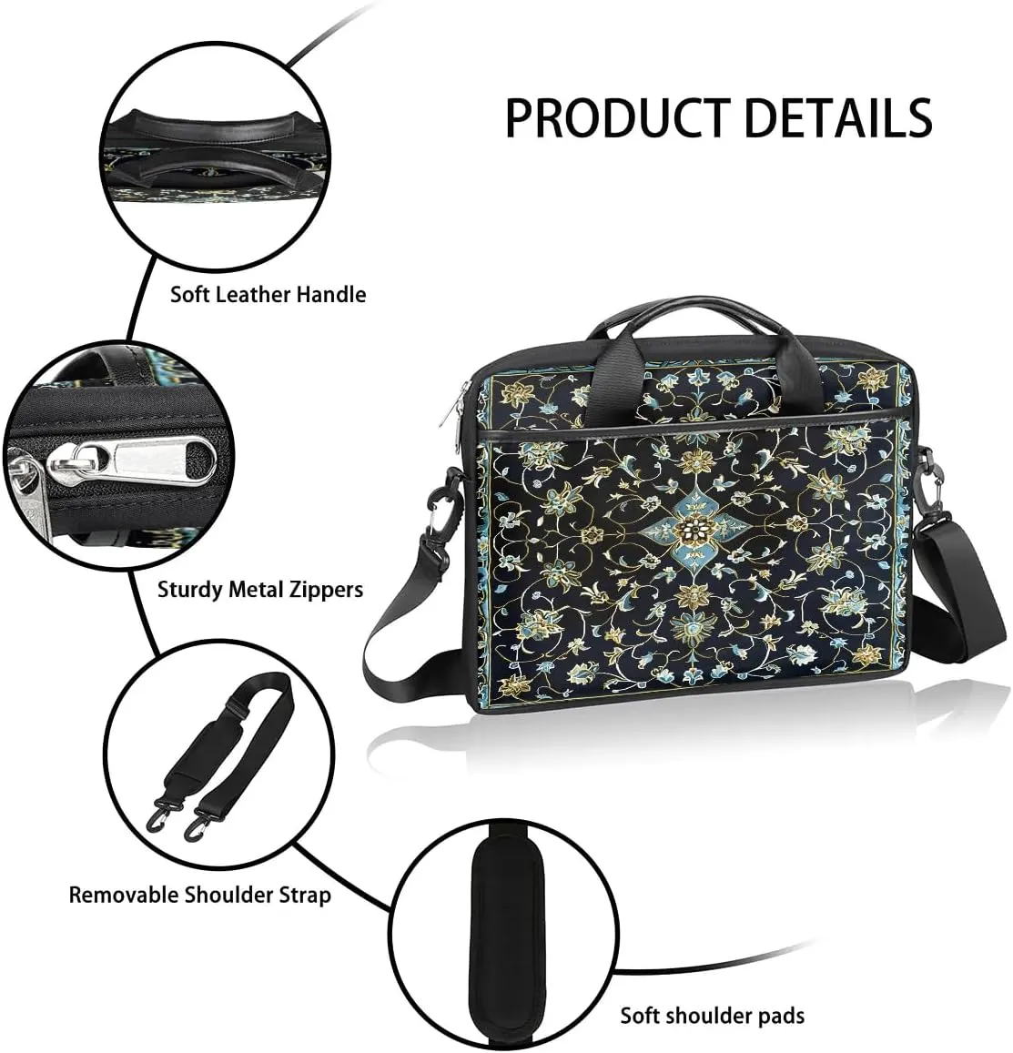 Laptop Shoulder Bag for 13-15 Inch Waterproof Laptop Sleeve Case Bag Slim Computer Carry Case Computer Cases for Laptops