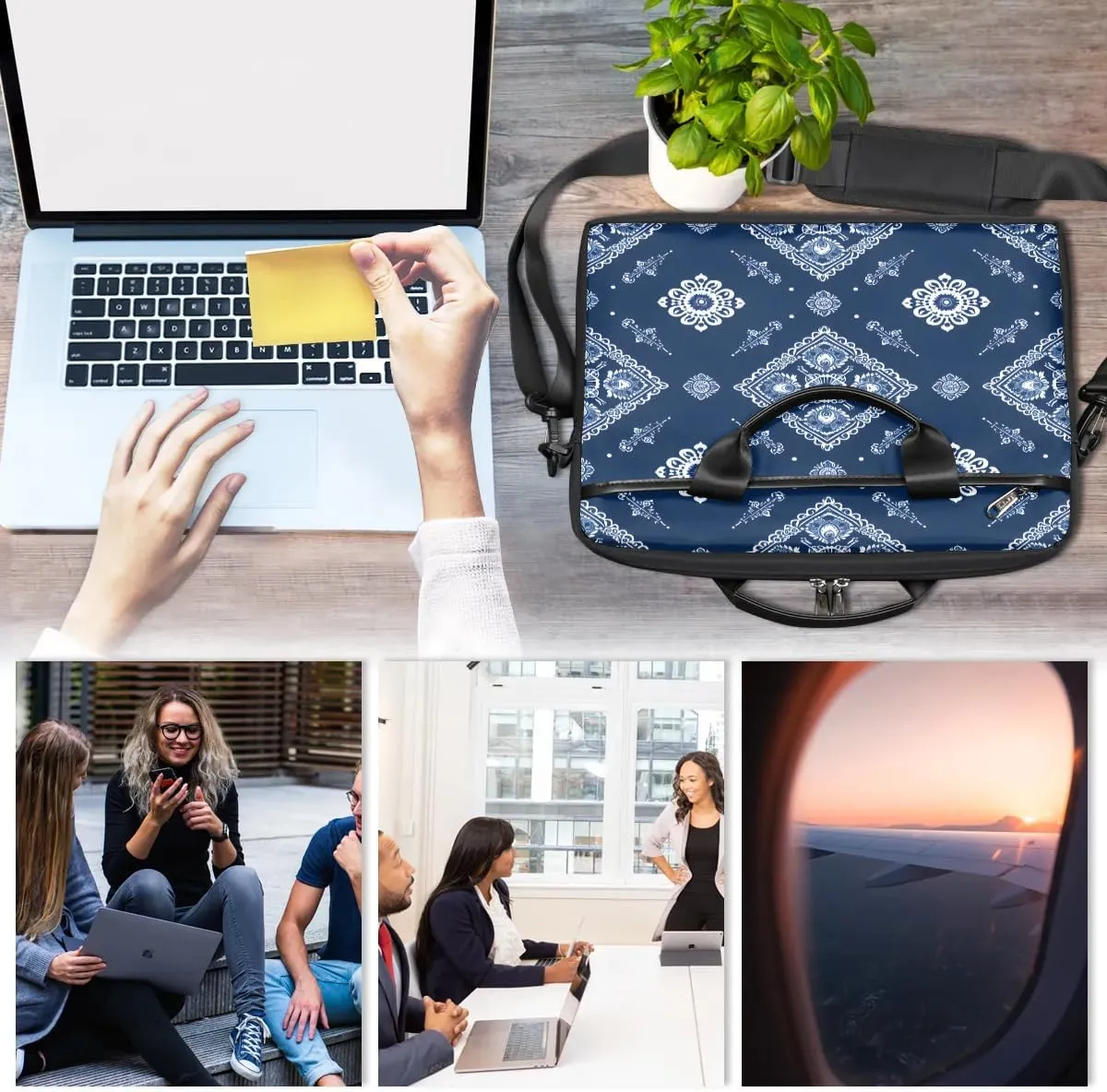Laptop Shoulder Bag for 13-15 Inch Waterproof Laptop Sleeve Case Bag Slim Computer Carry Case Computer Cases for Laptops