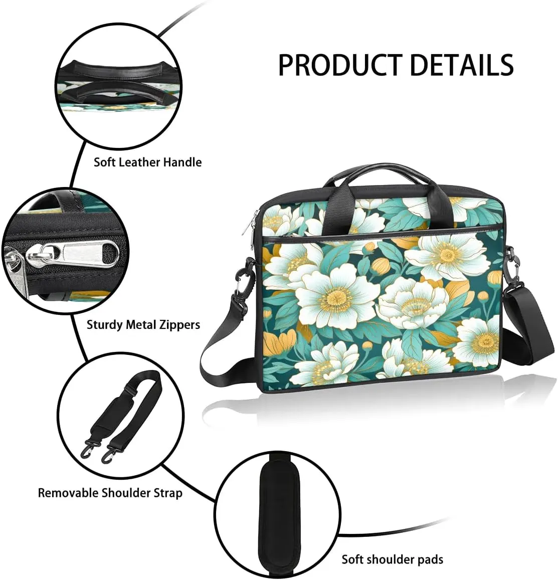 Laptop Shoulder Bag for 13-15 Inch Waterproof Laptop Sleeve Case Bag Slim Computer Carry Case Computer Cases for Laptops