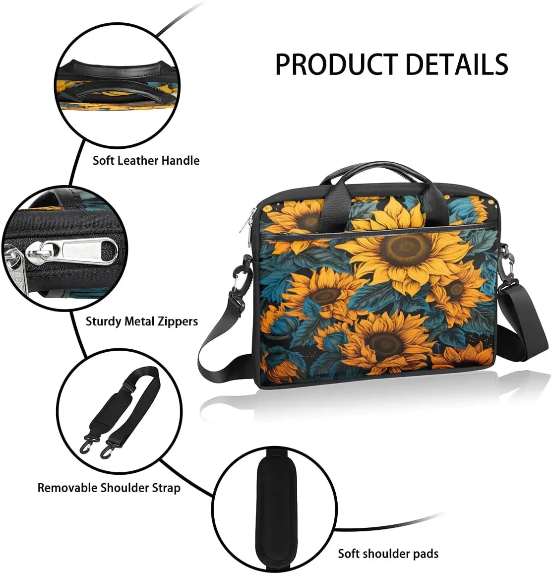Laptop Shoulder Bag for 13-15 Inch Waterproof Laptop Sleeve Case Bag Slim Computer Carry Case Computer Cases for Laptops