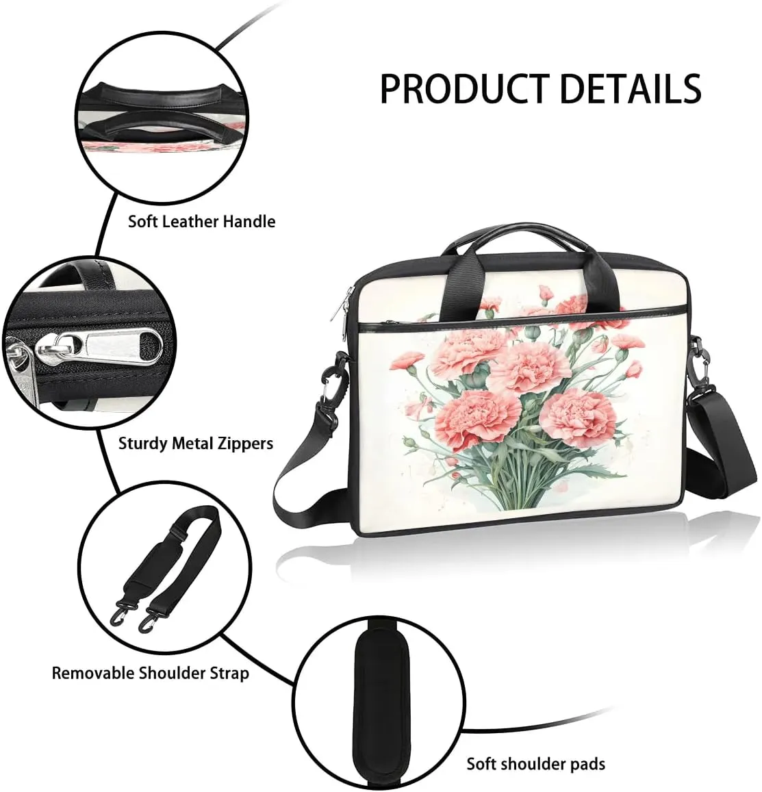 Laptop Shoulder Bag for 13-15 Inch Waterproof Laptop Sleeve Case Bag Slim Computer Carry Case Computer Cases for Laptops