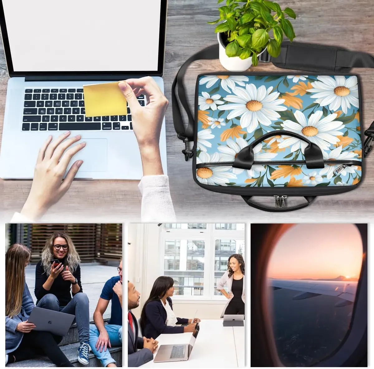 Laptop Shoulder Bag for 13-15 Inch Waterproof Laptop Sleeve Case Bag Slim Computer Carry Case Computer Cases for Laptops