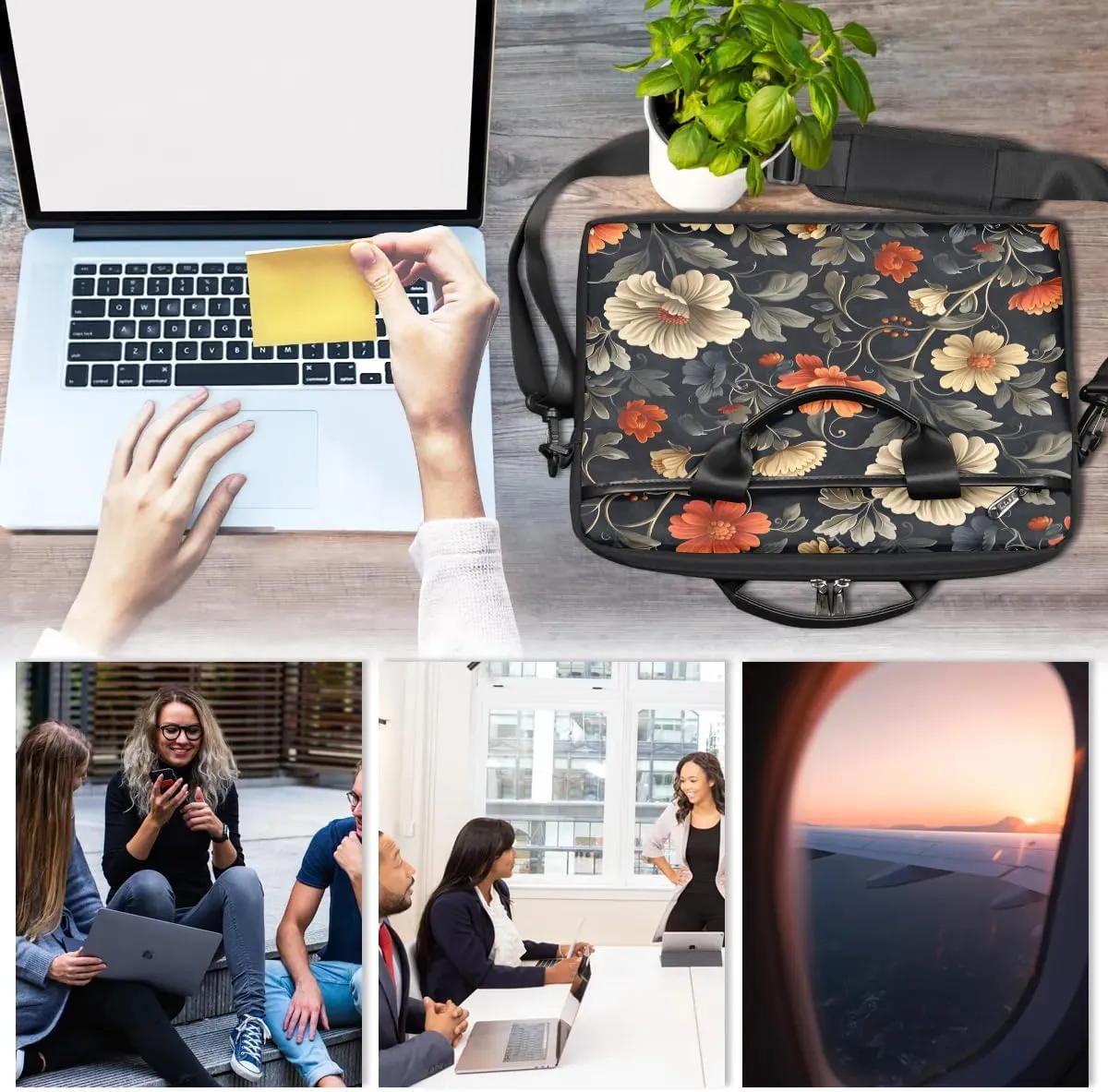 Laptop Shoulder Bag for 13-15 Inch Waterproof Laptop Sleeve Case Bag Slim Computer Carry Case Computer Cases for Laptops