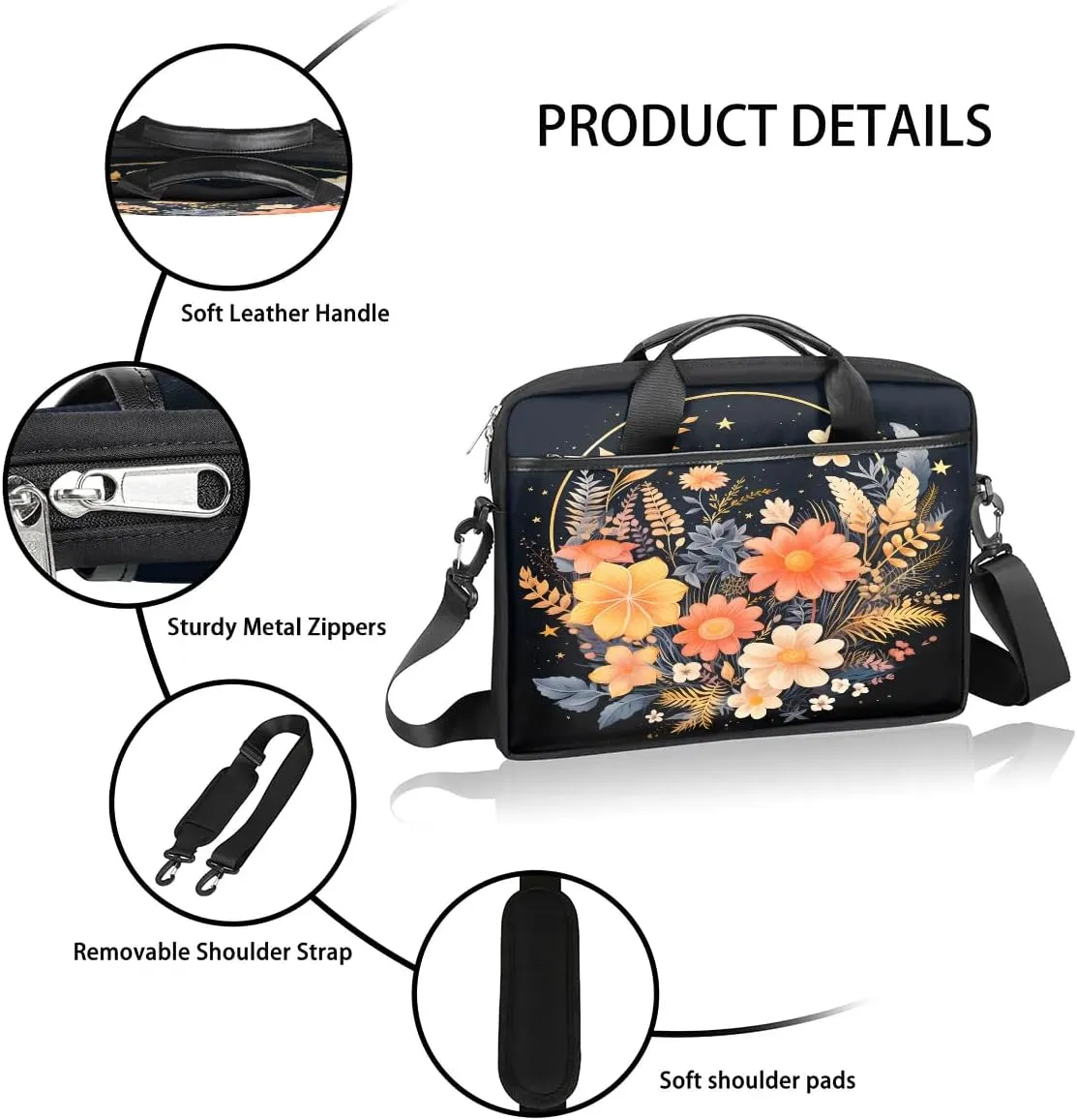 Laptop Shoulder Bag for 13-15 Inch Waterproof Laptop Sleeve Case Bag Slim Computer Carry Case Computer Cases for Laptops