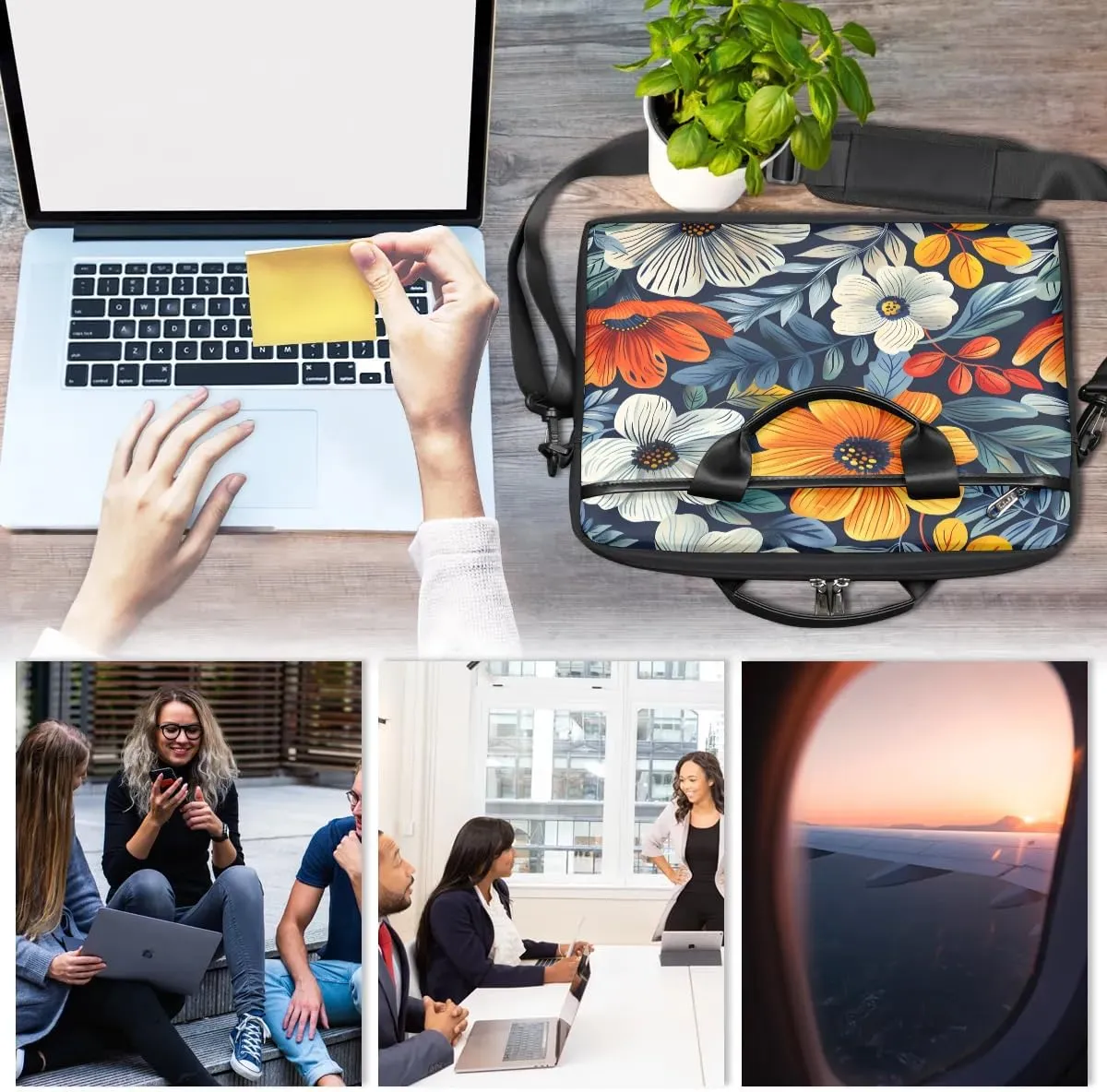 Laptop Shoulder Bag for 13-15 Inch Waterproof Laptop Sleeve Case Bag Slim Computer Carry Case Computer Cases for Laptops