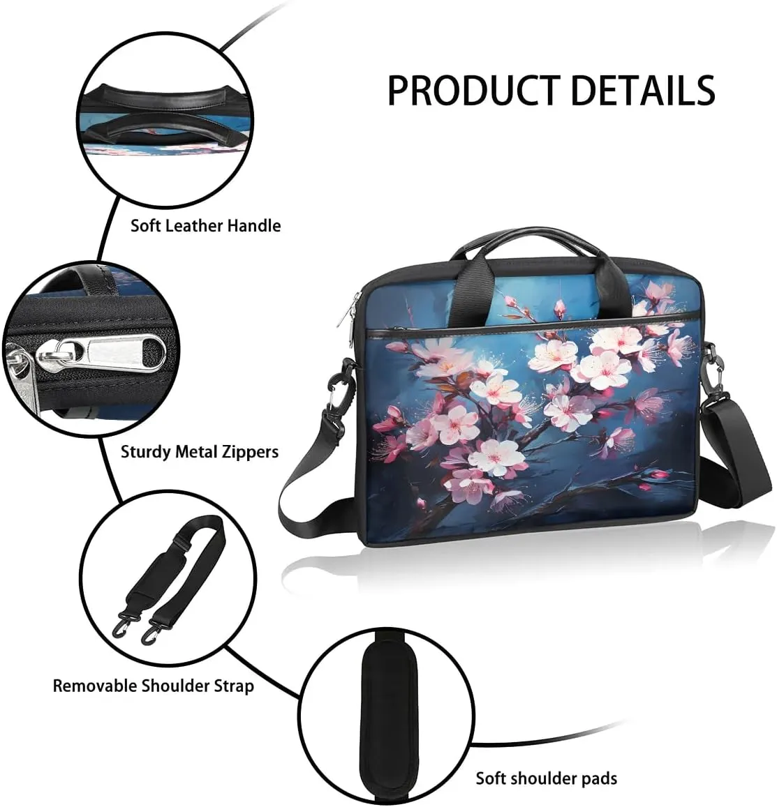 Laptop Shoulder Bag for 13-15 Inch Waterproof Laptop Sleeve Case Bag Slim Computer Carry Case Computer Cases for Laptops