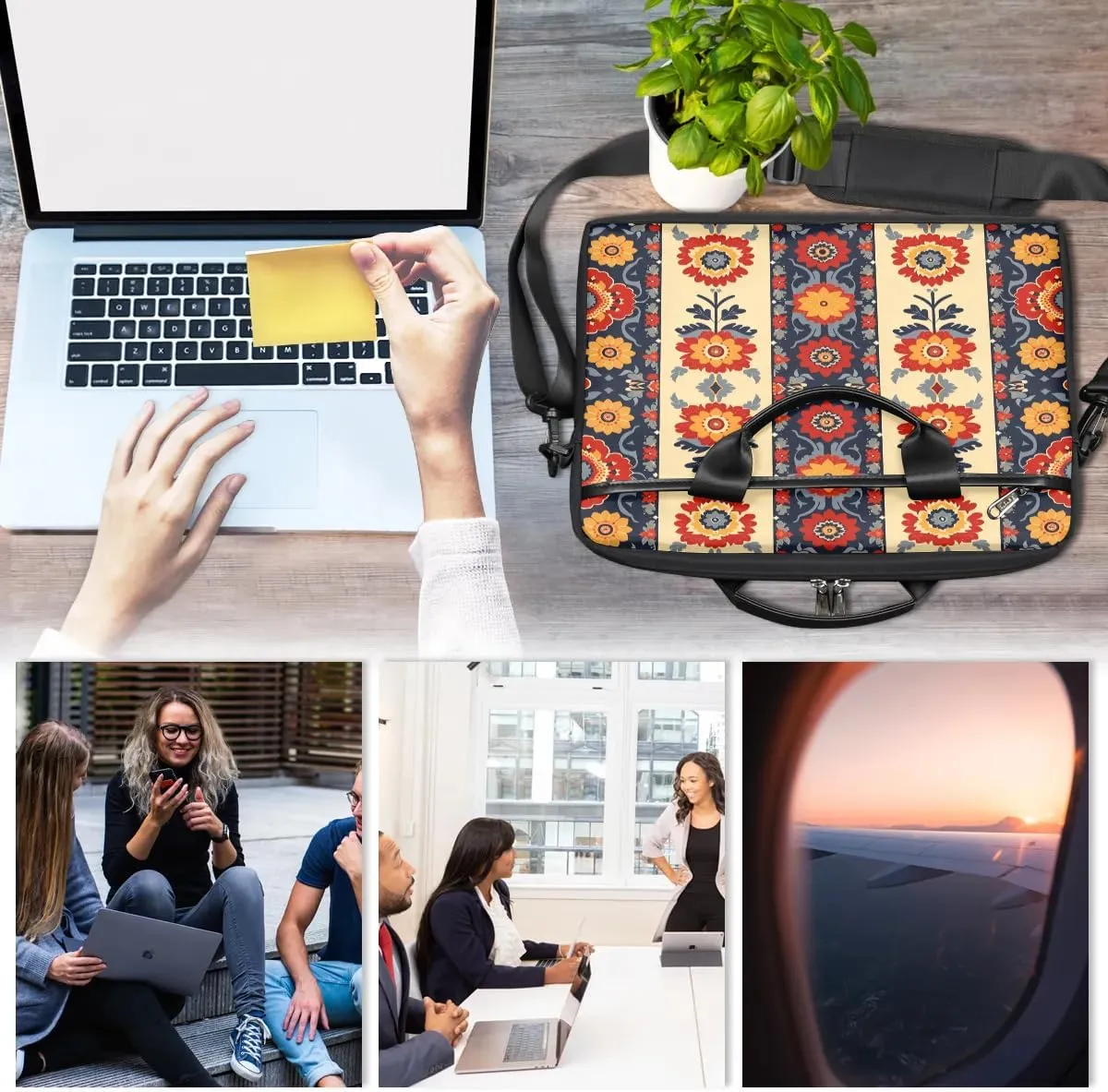 Laptop Shoulder Bag for 13-15 Inch Waterproof Laptop Sleeve Case Bag Slim Computer Carry Case Computer Cases for Laptops