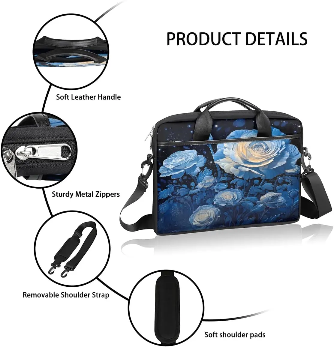 Laptop Shoulder Bag for 13-15 Inch Waterproof Laptop Sleeve Case Bag Slim Computer Carry Case Computer Cases for Laptops