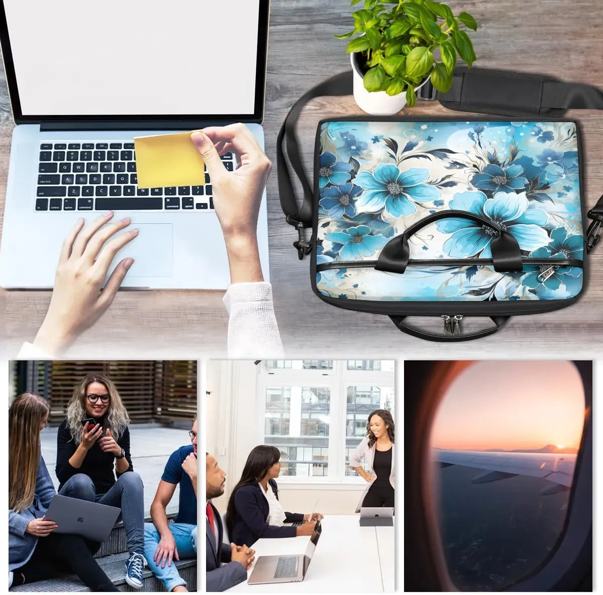 Laptop Shoulder Bag for 13-15 Inch Waterproof Laptop Sleeve Case Bag Slim Computer Carry Case Computer Cases for Laptops
