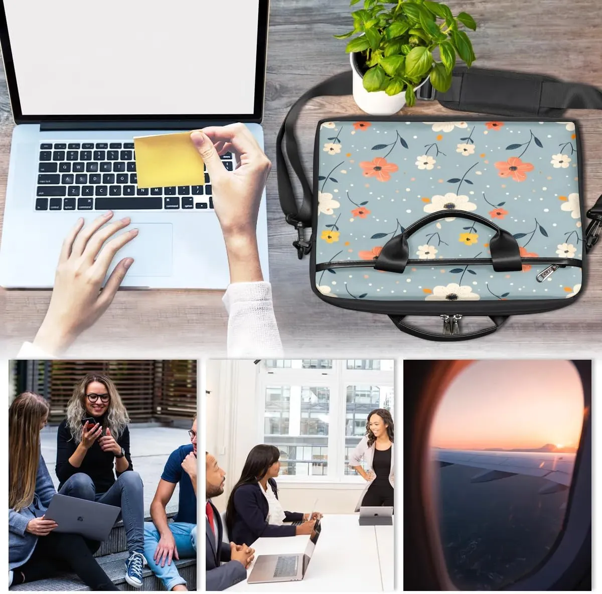 Laptop Shoulder Bag for 13-15 Inch Waterproof Laptop Sleeve Case Bag Slim Computer Carry Case Computer Cases for Laptops