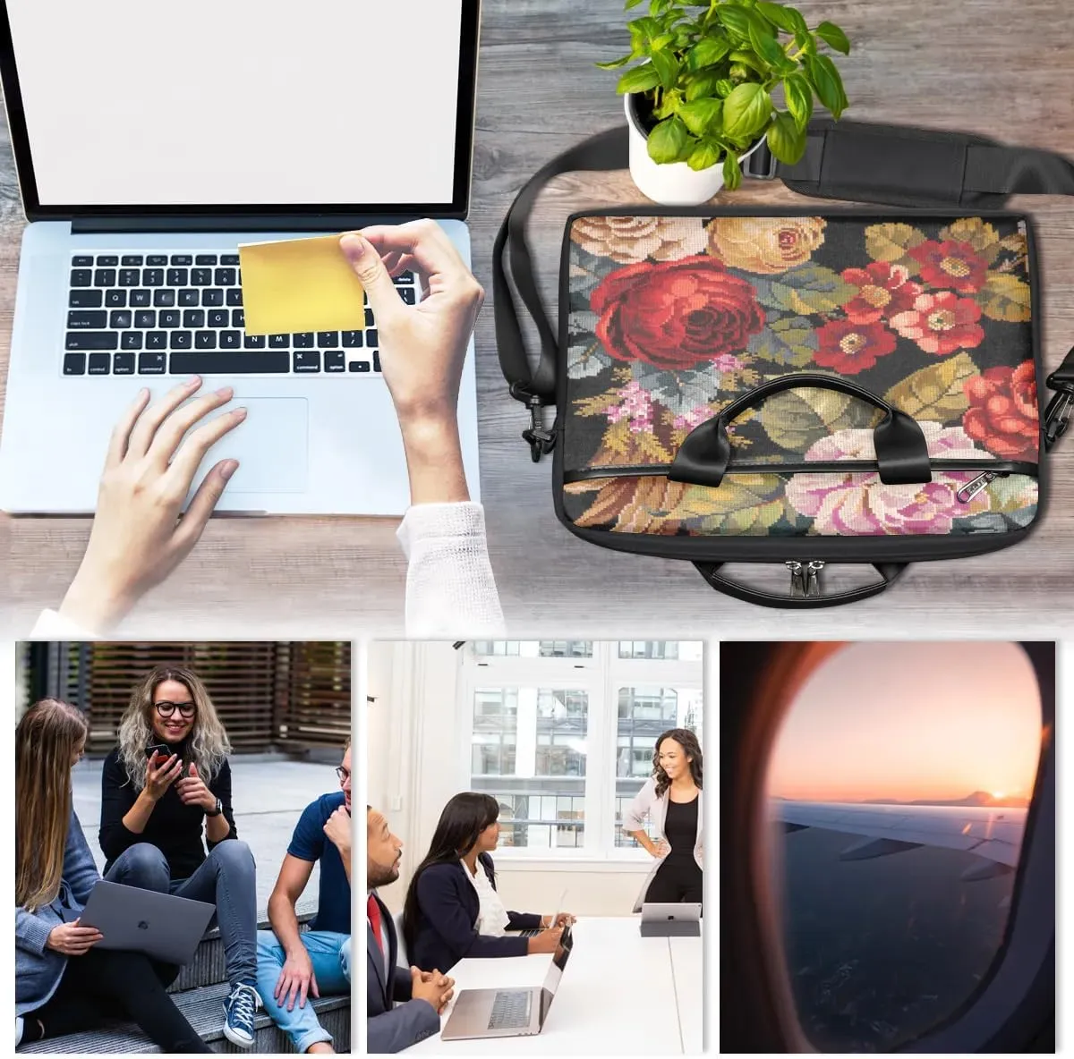 Laptop Shoulder Bag for 13-15 Inch Waterproof Laptop Sleeve Case Bag Slim Computer Carry Case Computer Cases for Laptops