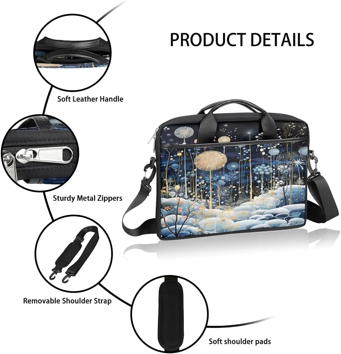Laptop Shoulder Bag for 13-15 Inch Waterproof Laptop Sleeve Case Bag Slim Computer Carry Case Computer Cases for Laptops