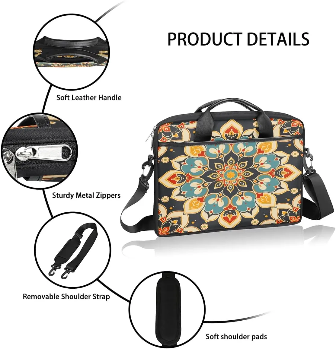 Laptop Shoulder Bag for 13-15 Inch Waterproof Laptop Sleeve Case Bag Slim Computer Carry Case Computer Cases for Laptops