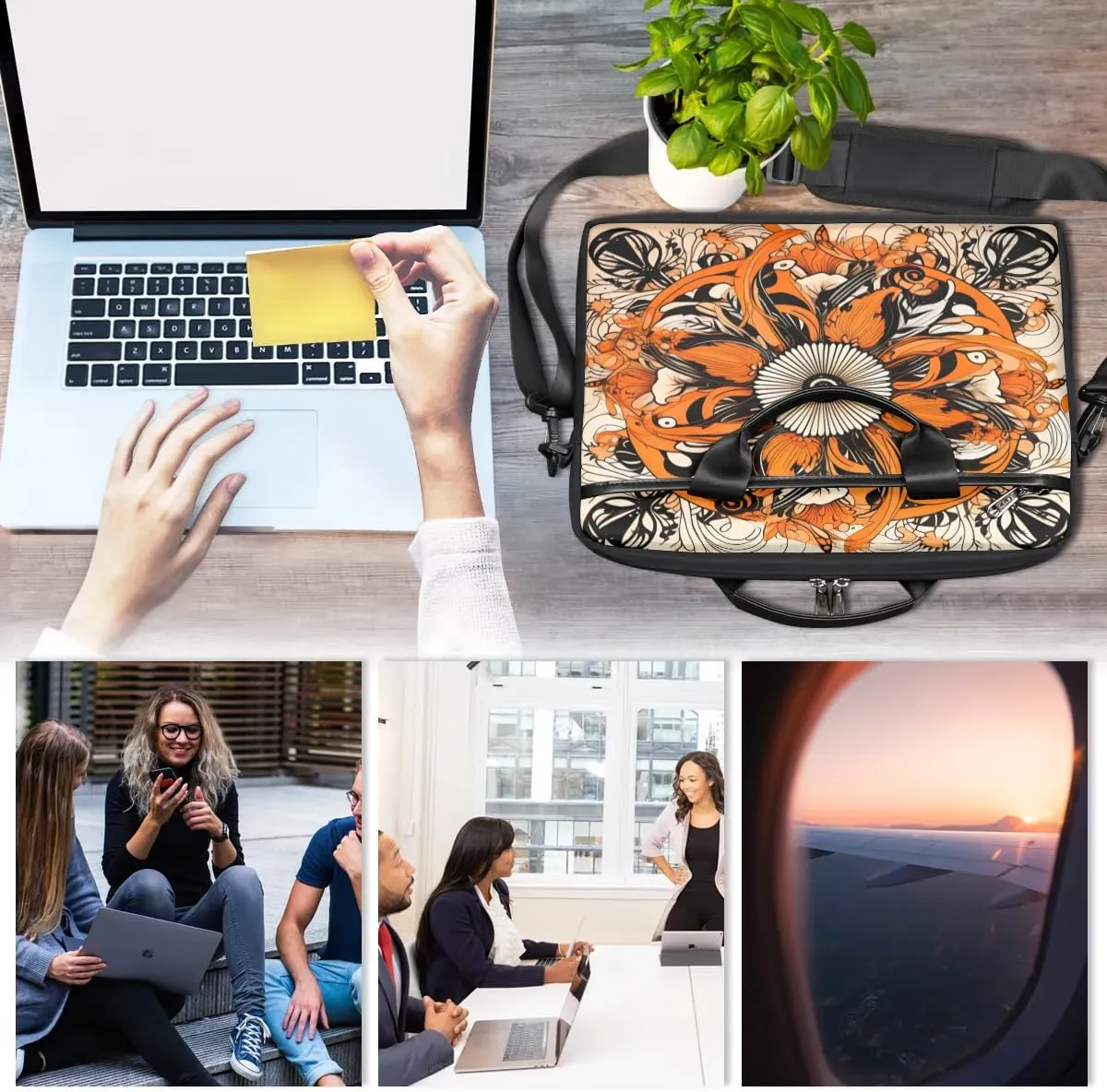 Laptop Shoulder Bag for 13-15 Inch Waterproof Laptop Sleeve Case Bag Slim Computer Carry Case Computer Cases for Laptops