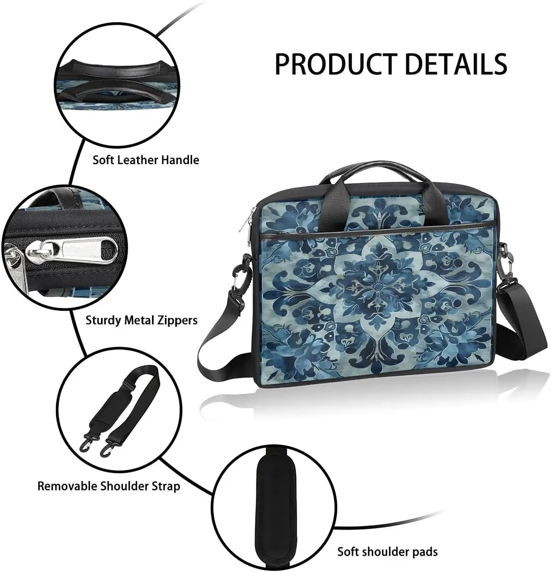 Laptop Shoulder Bag for 13-15 Inch Waterproof Laptop Sleeve Case Bag Slim Computer Carry Case Computer Cases for Laptops