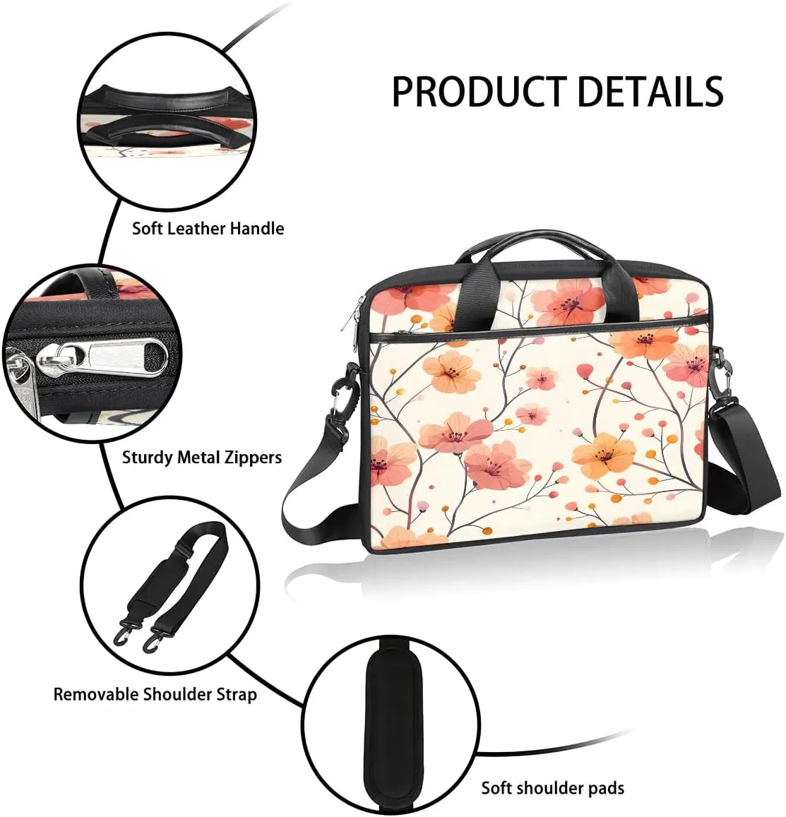 Laptop Shoulder Bag for 13-15 Inch Waterproof Laptop Sleeve Case Bag Slim Computer Carry Case Computer Cases for Laptops