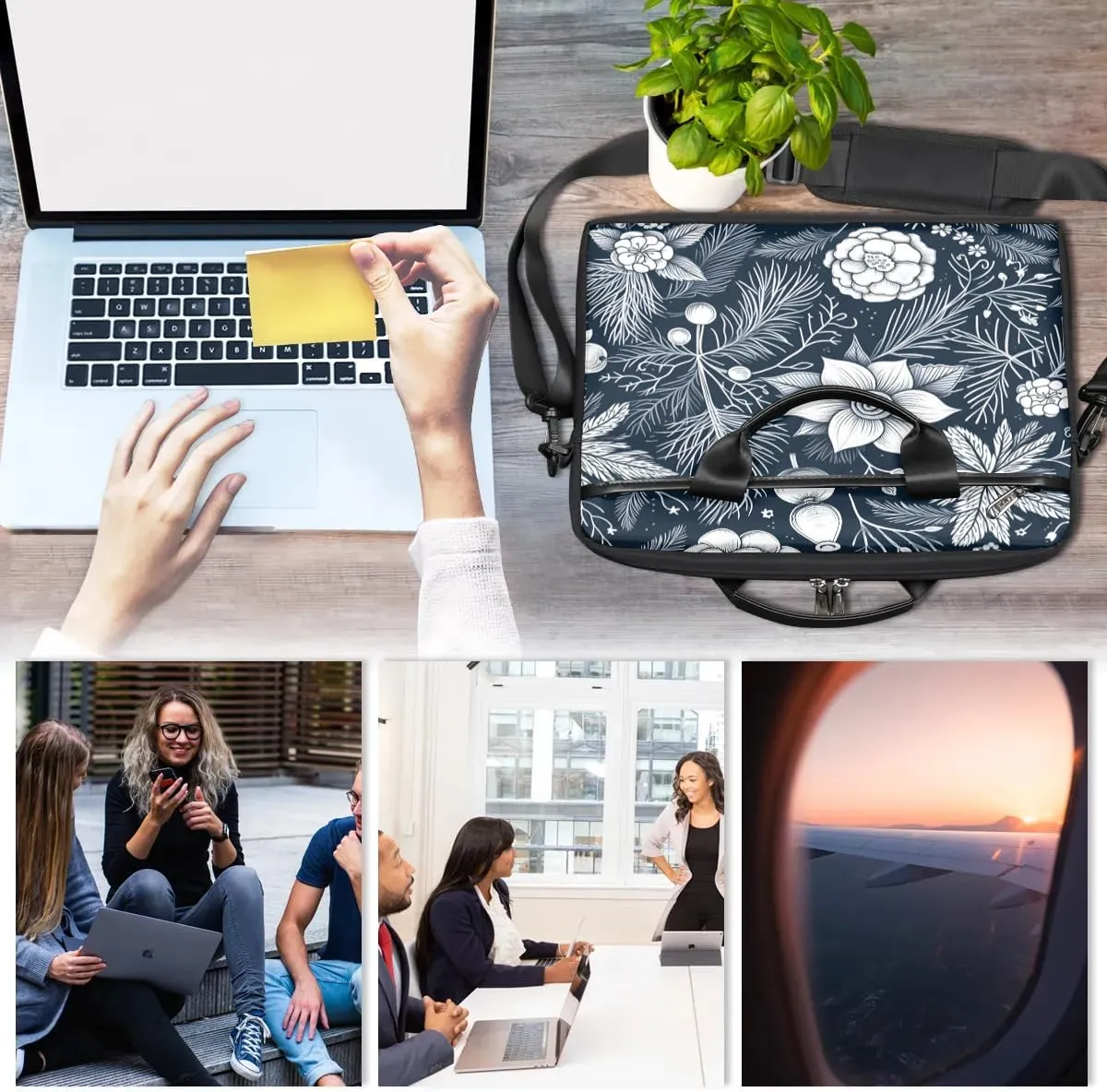 Laptop Shoulder Bag for 13-15 Inch Waterproof Laptop Sleeve Case Bag Slim Computer Carry Case Computer Cases for Laptops