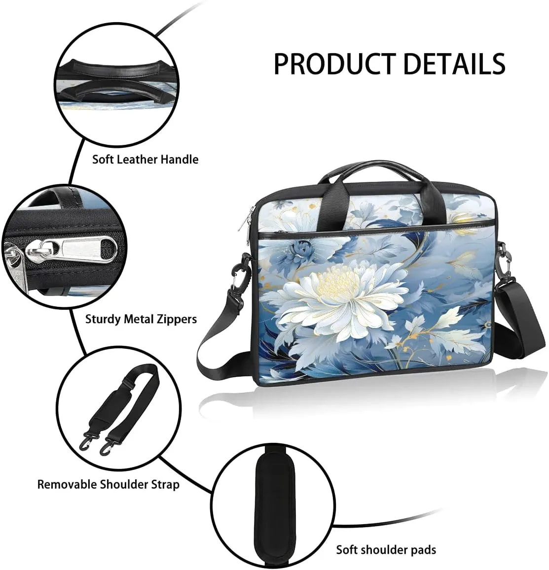 Laptop Shoulder Bag for 13-15 Inch Waterproof Laptop Sleeve Case Bag Slim Computer Carry Case Computer Cases for Laptops