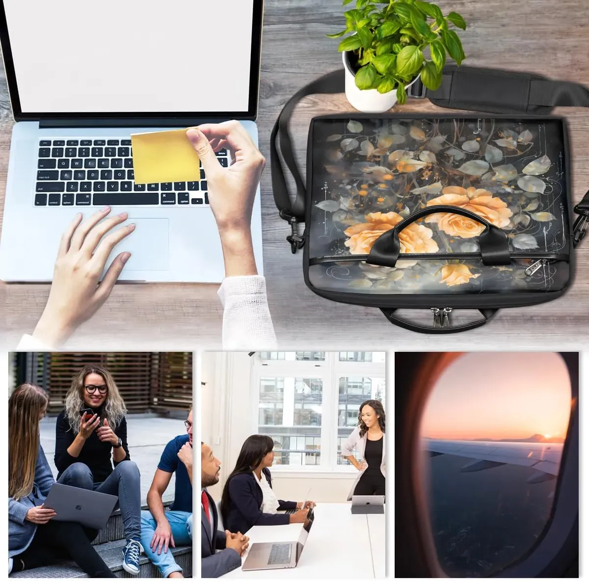 Laptop Shoulder Bag for 13-15 Inch Waterproof Laptop Sleeve Case Bag Slim Computer Carry Case Computer Cases for Laptops
