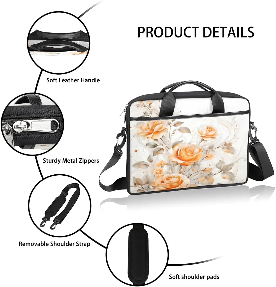 Laptop Shoulder Bag for 13-15 Inch Waterproof Laptop Sleeve Case Bag Slim Computer Carry Case Computer Cases for Laptops