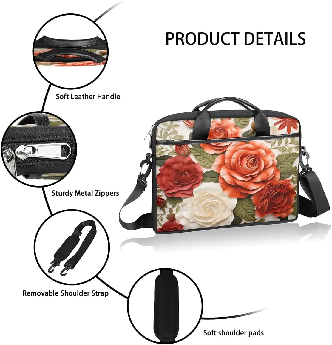 Laptop Shoulder Bag for 13-15 Inch Waterproof Laptop Sleeve Case Bag Slim Computer Carry Case Computer Cases for Laptops