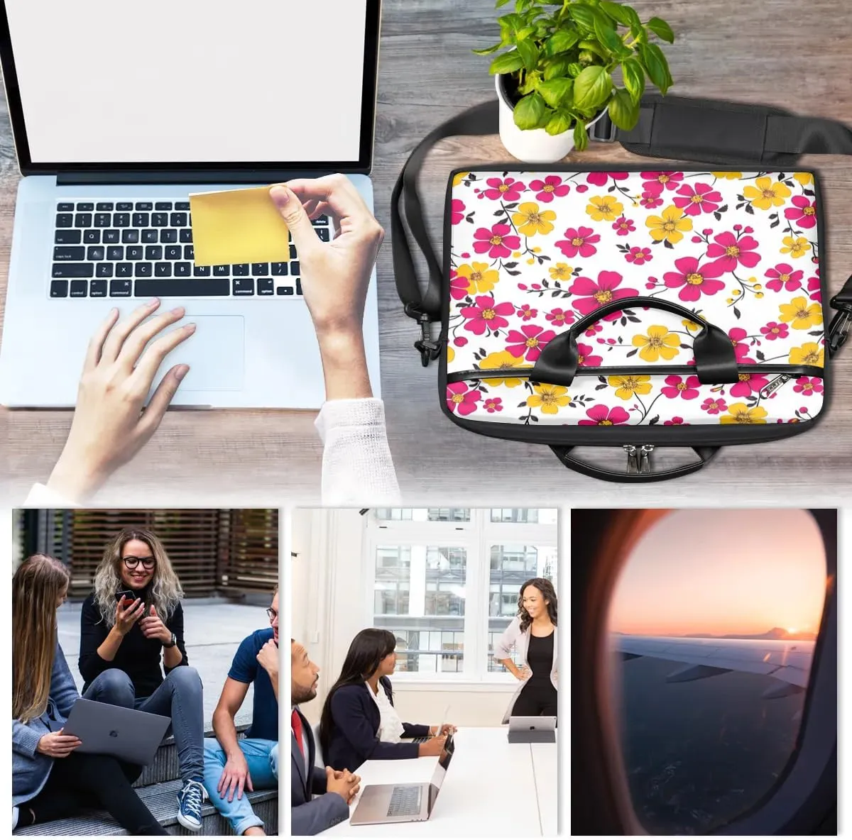 Laptop Shoulder Bag for 13-15 Inch Waterproof Laptop Sleeve Case Bag Slim Computer Carry Case Computer Cases for Laptops
