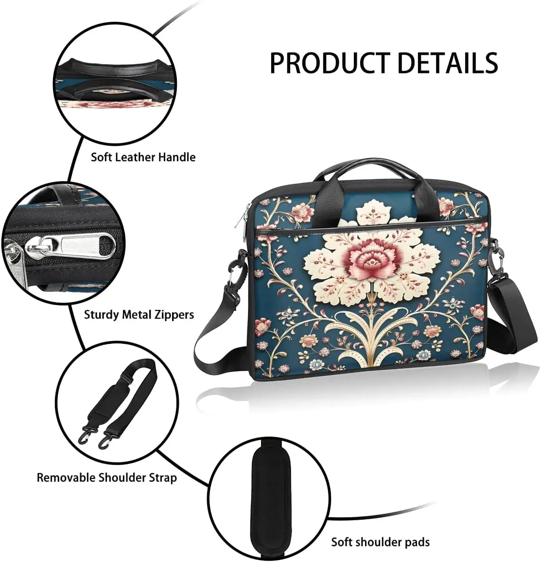 Laptop Shoulder Bag for 13-15 Inch Waterproof Laptop Sleeve Case Bag Slim Computer Carry Case Computer Cases for Laptops