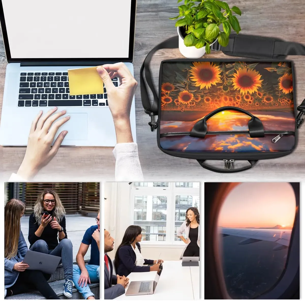 Laptop Shoulder Bag for 13-15 Inch Waterproof Laptop Sleeve Case Bag Slim Computer Carry Case Computer Cases for Laptops