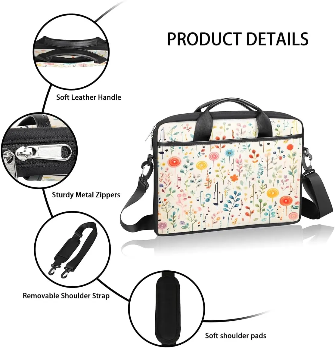 Laptop Shoulder Bag for 13-15 Inch Waterproof Laptop Sleeve Case Bag Slim Computer Carry Case Computer Cases for Laptops