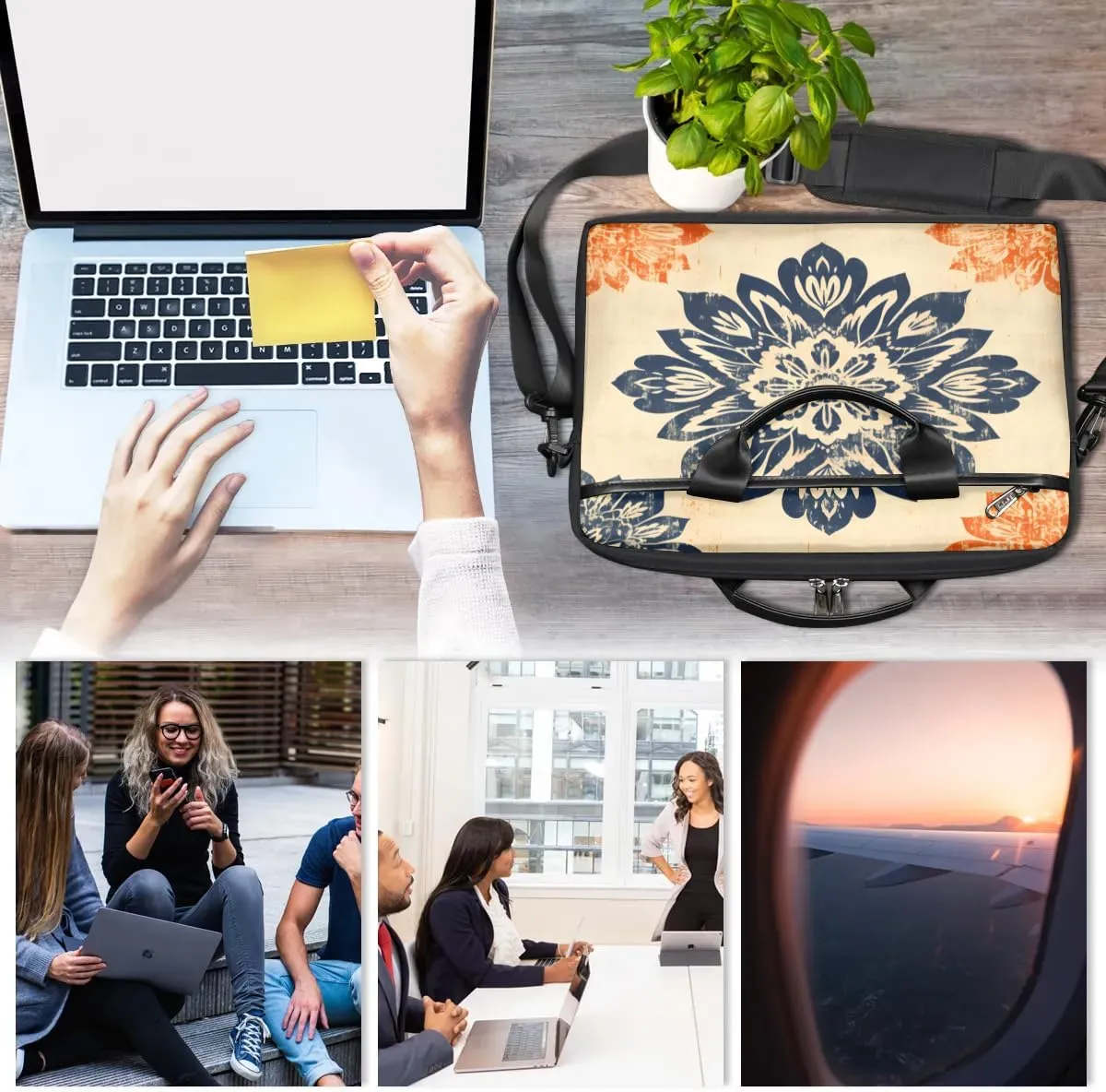 Laptop Shoulder Bag for 13-15 Inch Waterproof Laptop Sleeve Case Bag Slim Computer Carry Case Computer Cases for Laptops