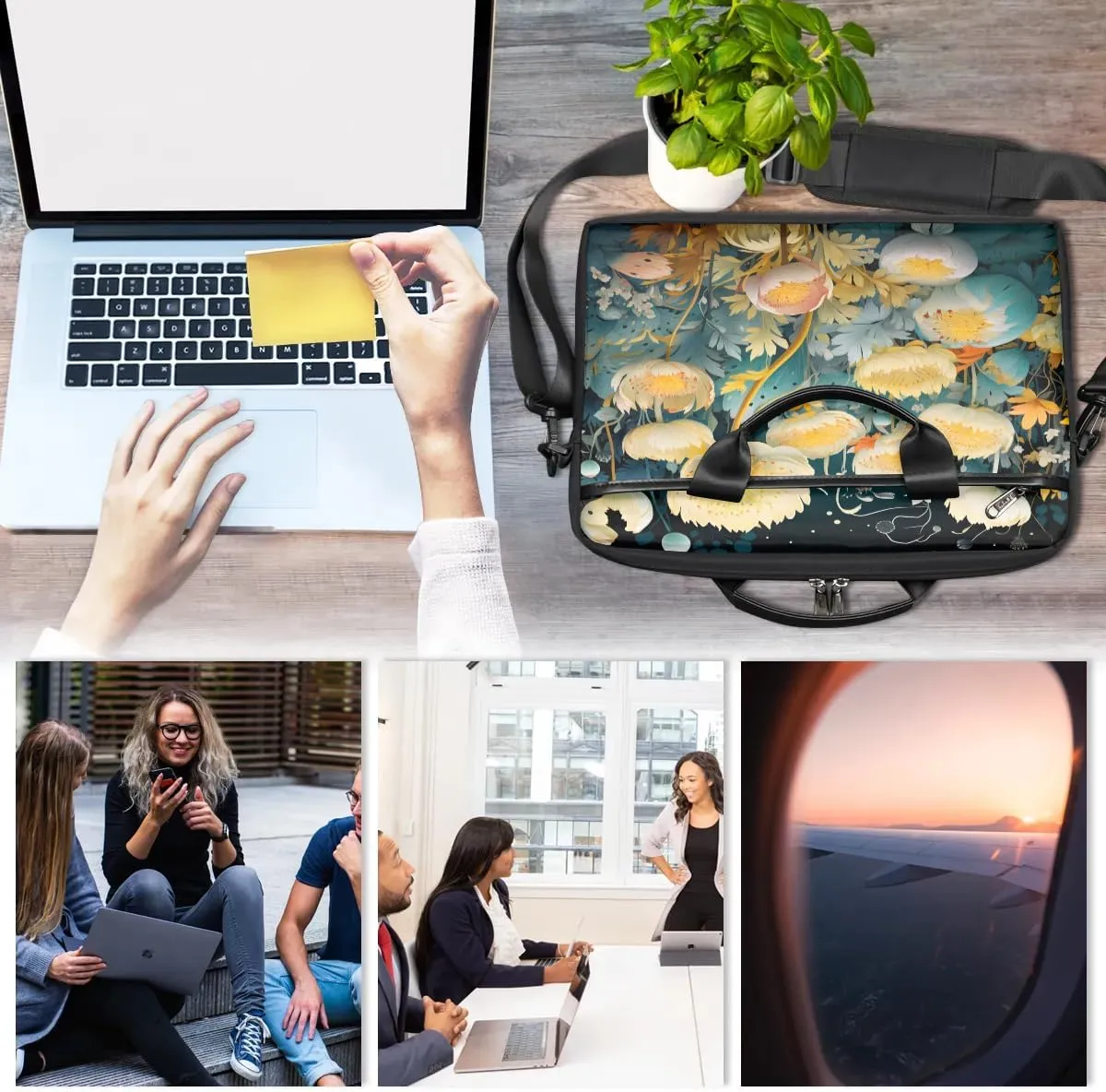 Laptop Shoulder Bag for 13-15 Inch Waterproof Laptop Sleeve Case Bag Slim Computer Carry Case Computer Cases for Laptops