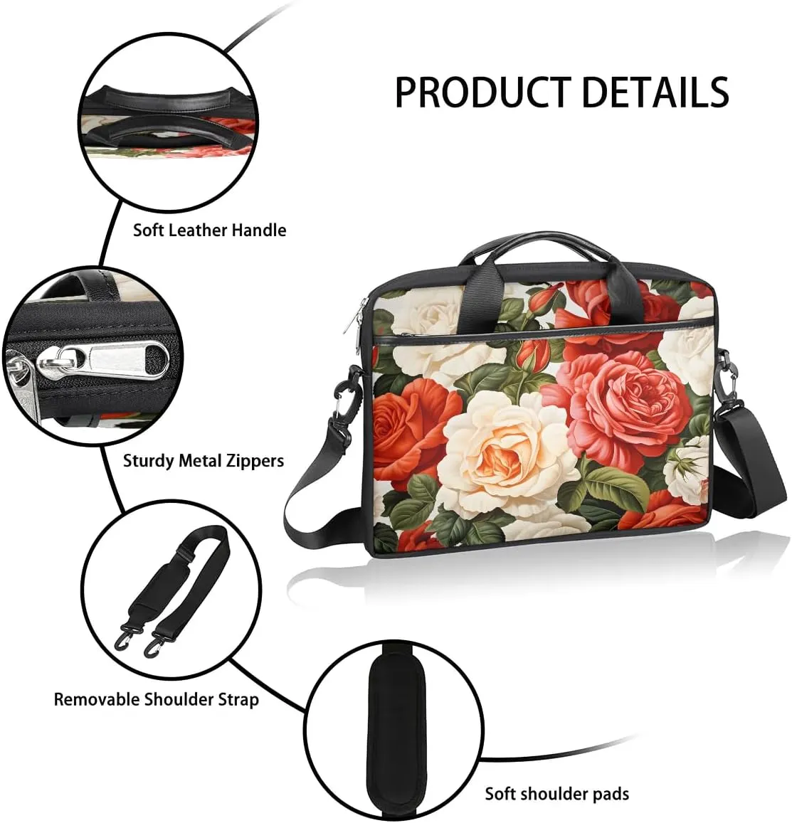 Laptop Shoulder Bag for 13-15 Inch Waterproof Laptop Sleeve Case Bag Slim Computer Carry Case Computer Cases for Laptops