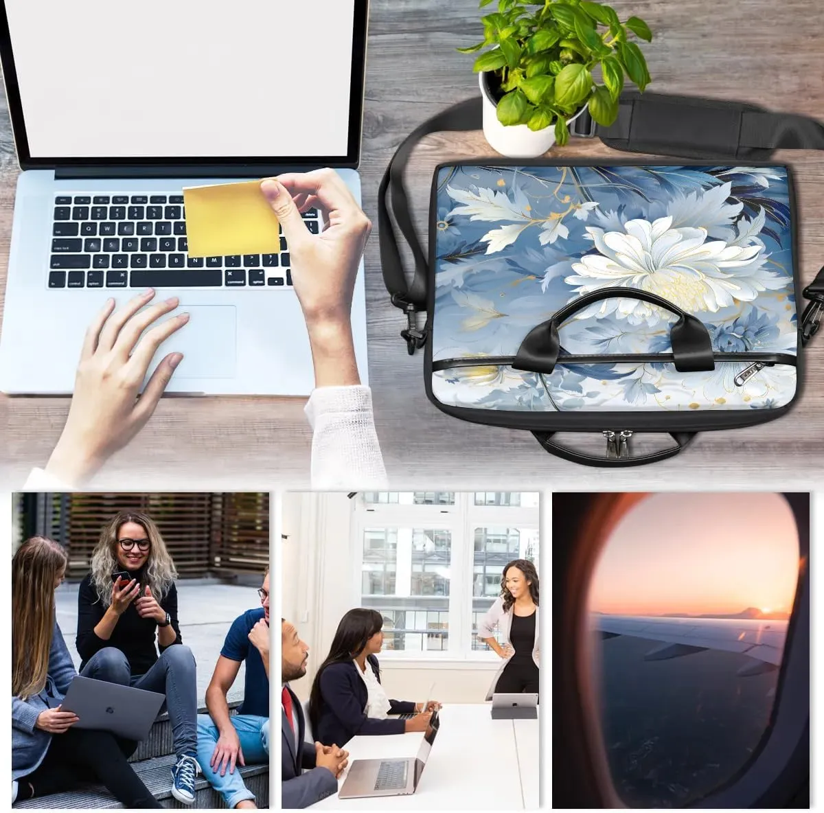 Laptop Shoulder Bag for 13-15 Inch Waterproof Laptop Sleeve Case Bag Slim Computer Carry Case Computer Cases for Laptops