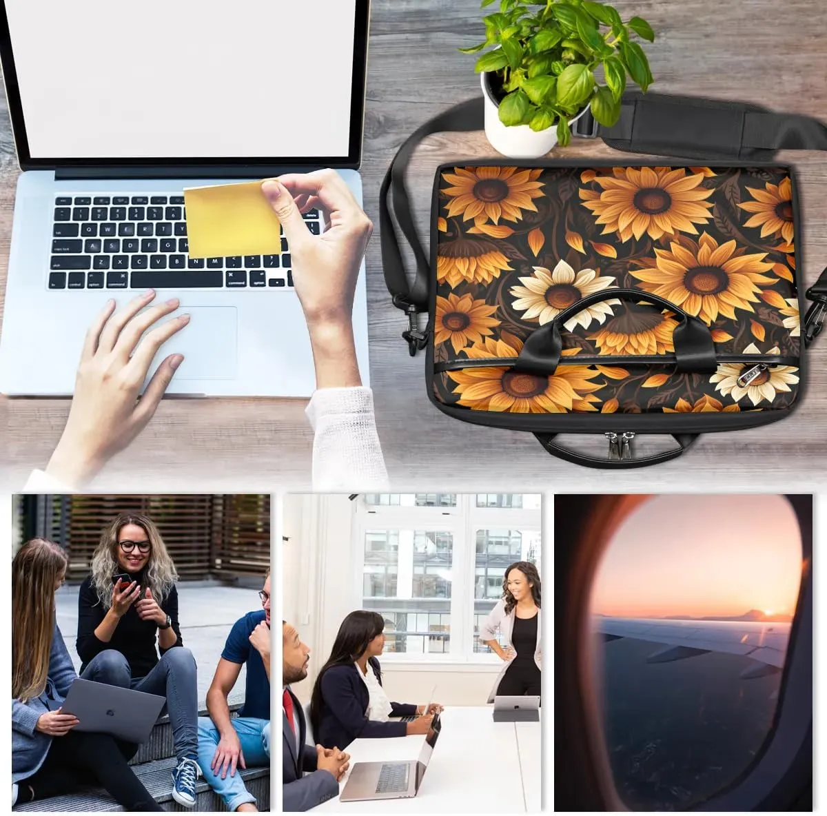 Laptop Shoulder Bag for 13-15 Inch Waterproof Laptop Sleeve Case Bag Slim Computer Carry Case Computer Cases for Laptops