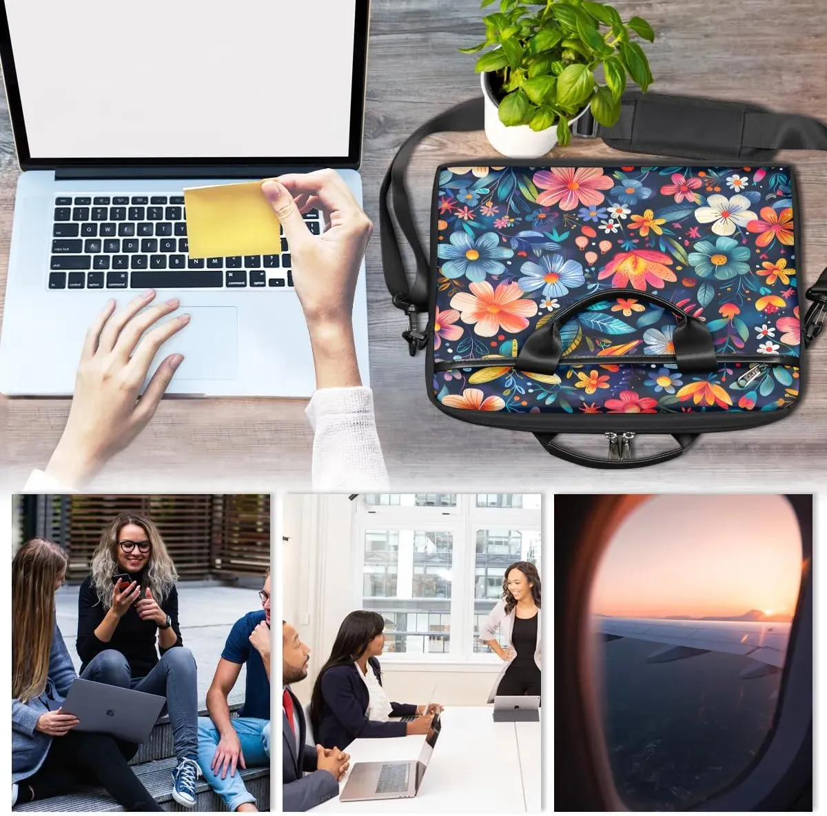Laptop Shoulder Bag for 13-15 Inch Waterproof Laptop Sleeve Case Bag Slim Computer Carry Case Computer Cases for Laptops