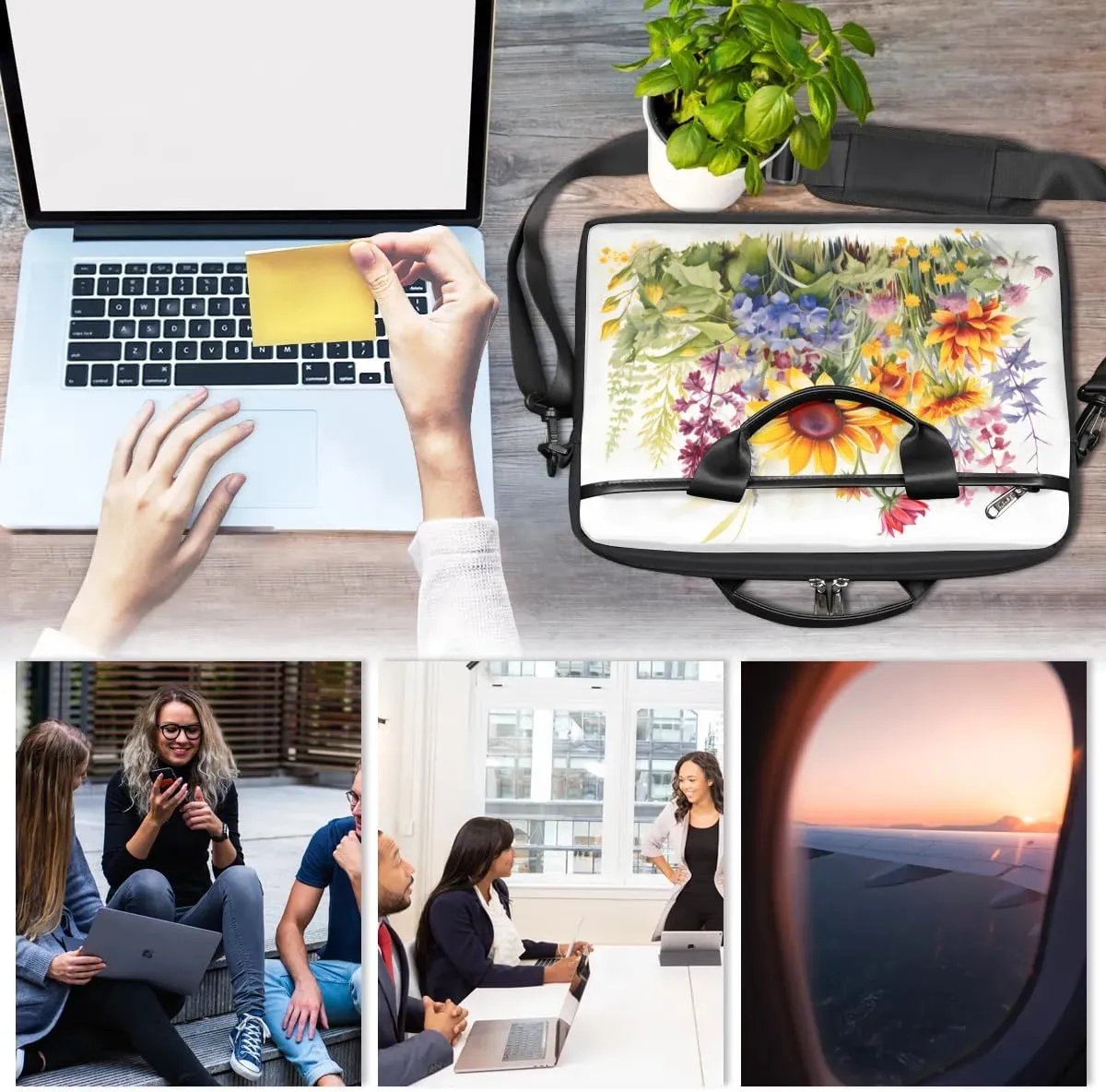 Laptop Shoulder Bag for 13-15 Inch Waterproof Laptop Sleeve Case Bag Slim Computer Carry Case Computer Cases for Laptops
