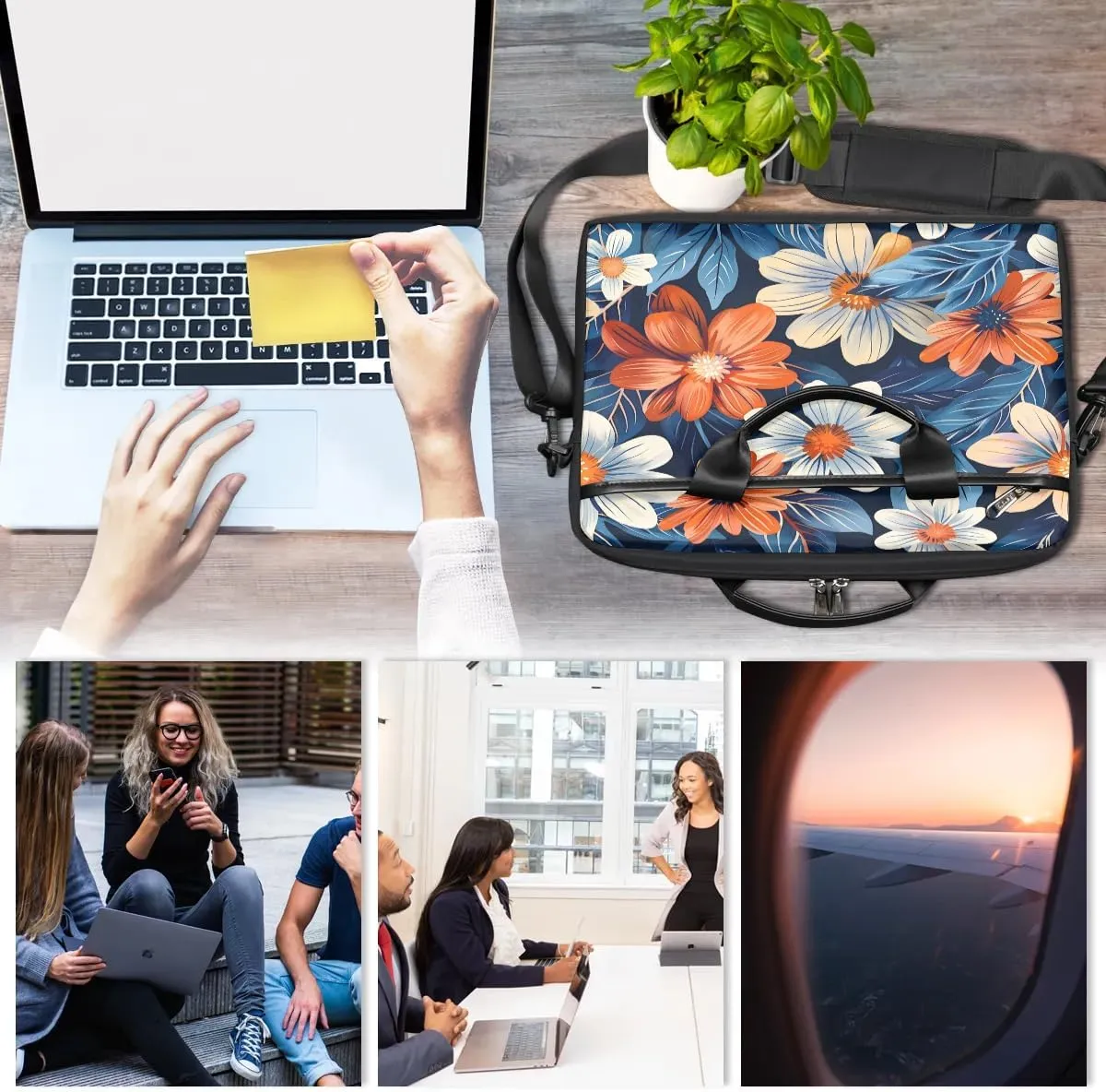 Laptop Shoulder Bag for 13-15 Inch Waterproof Laptop Sleeve Case Bag Slim Computer Carry Case Computer Cases for Laptops