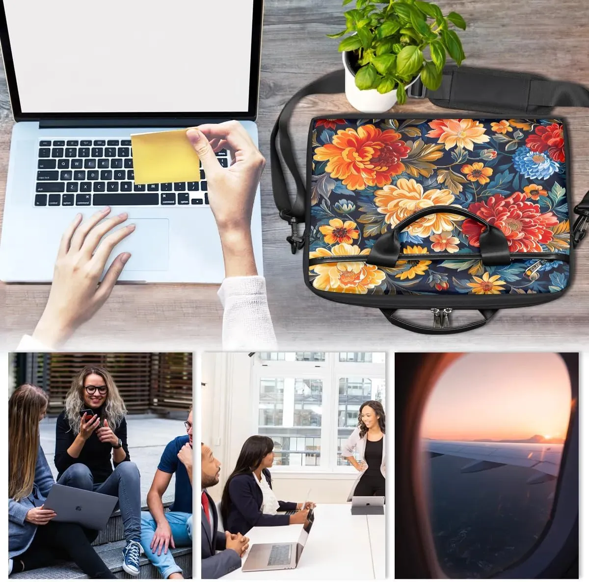 Laptop Shoulder Bag for 13-15 Inch Waterproof Laptop Sleeve Case Bag Slim Computer Carry Case Computer Cases for Laptops