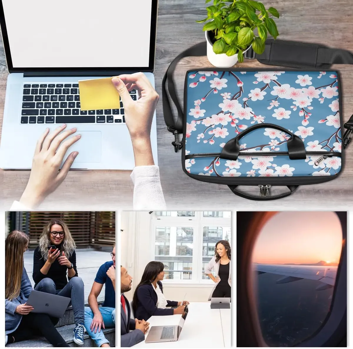 Laptop Shoulder Bag for 13-15 Inch Waterproof Laptop Sleeve Case Bag Slim Computer Carry Case Computer Cases for Laptops