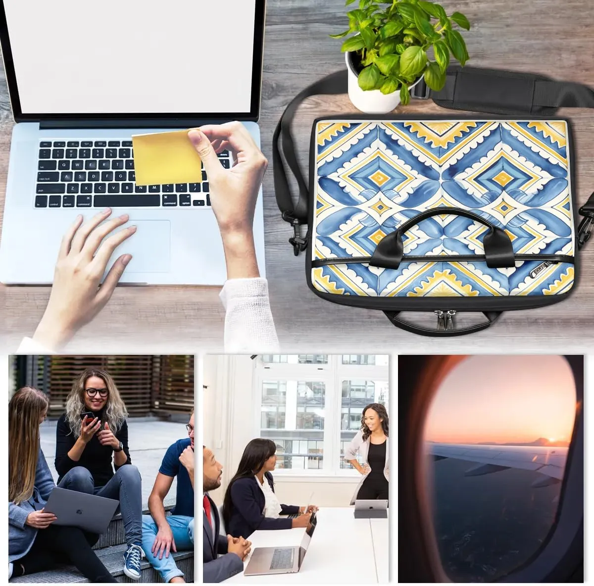 Laptop Shoulder Bag for 13-15 Inch Waterproof Laptop Sleeve Case Bag Slim Computer Carry Case Computer Cases for Laptops
