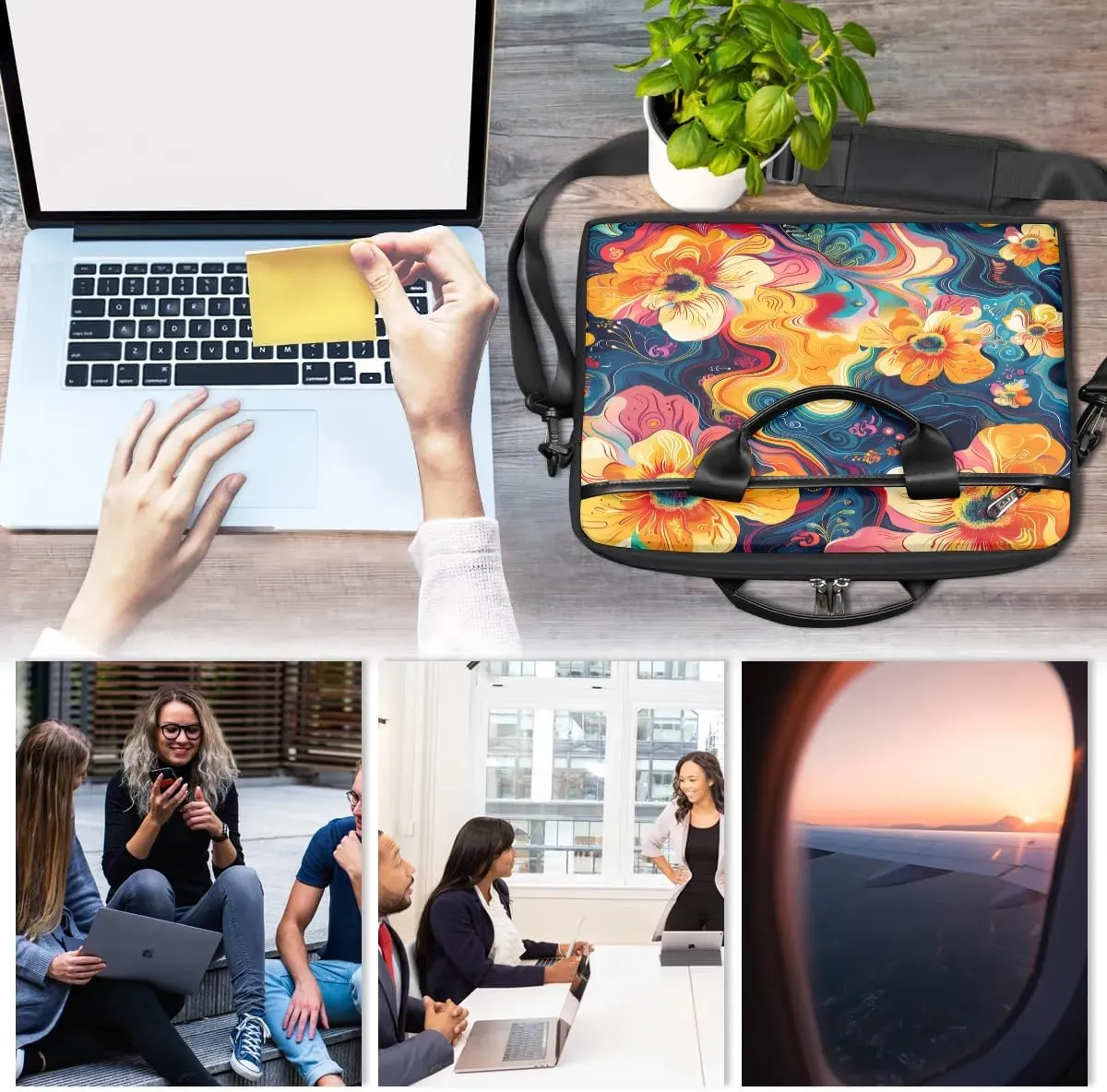 Laptop Shoulder Bag for 13-15 Inch Waterproof Laptop Sleeve Case Bag Slim Computer Carry Case Computer Cases for Laptops