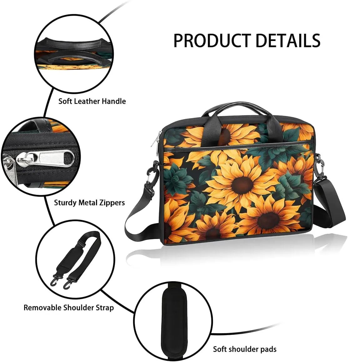 Laptop Shoulder Bag for 13-15 Inch Waterproof Laptop Sleeve Case Bag Slim Computer Carry Case Computer Cases for Laptops
