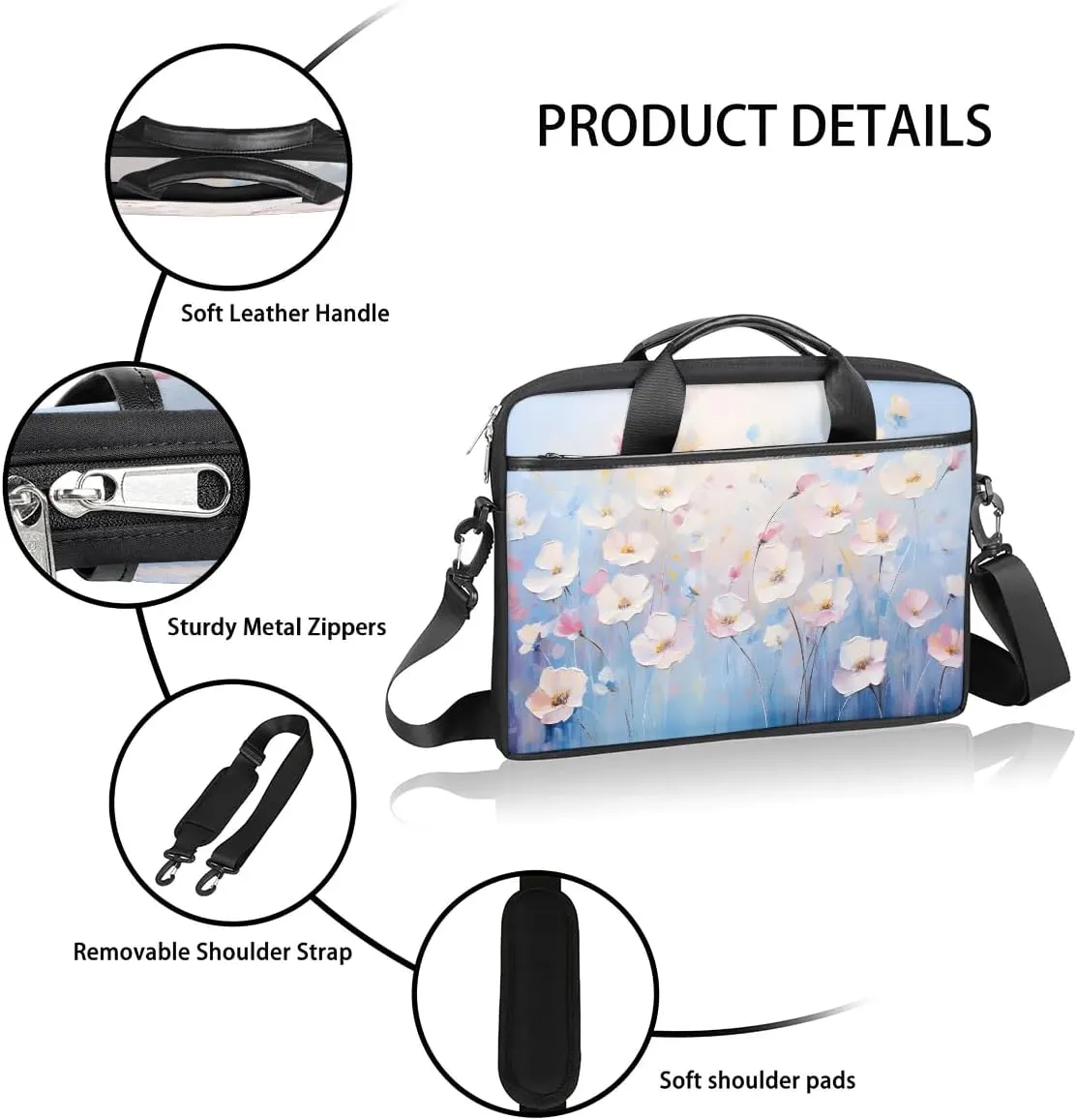 Laptop Shoulder Bag for 13-15 Inch Waterproof Laptop Sleeve Case Bag Slim Computer Carry Case Computer Cases for Laptops
