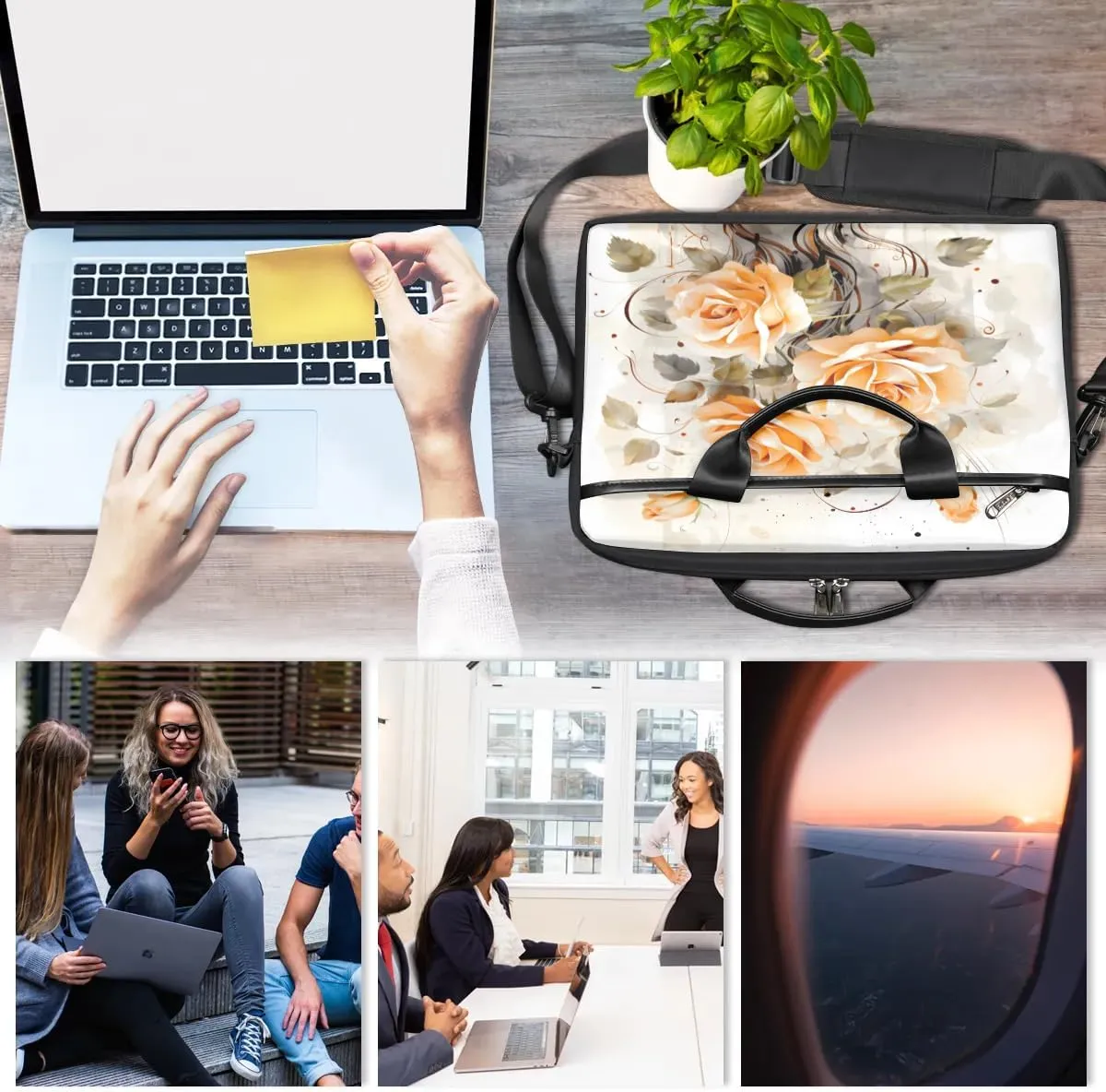 Laptop Shoulder Bag for 13-15 Inch Waterproof Laptop Sleeve Case Bag Slim Computer Carry Case Computer Cases for Laptops