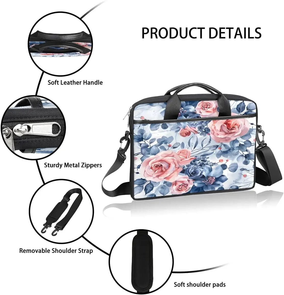 Laptop Shoulder Bag for 13-15 Inch Waterproof Laptop Sleeve Case Bag Slim Computer Carry Case Computer Cases for Laptops