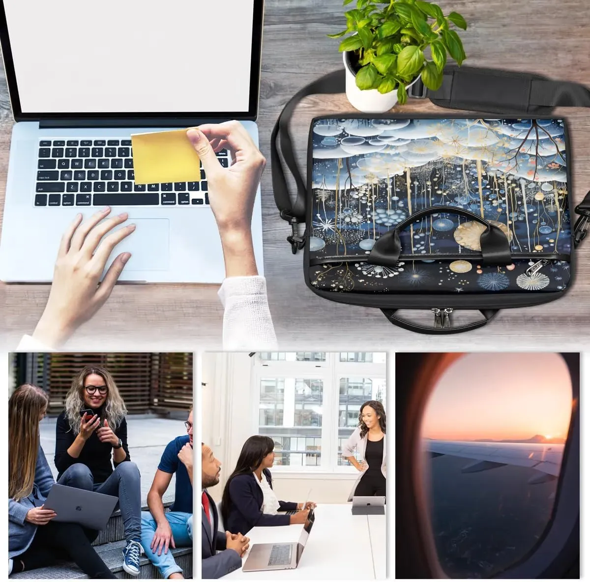 Laptop Shoulder Bag for 13-15 Inch Waterproof Laptop Sleeve Case Bag Slim Computer Carry Case Computer Cases for Laptops