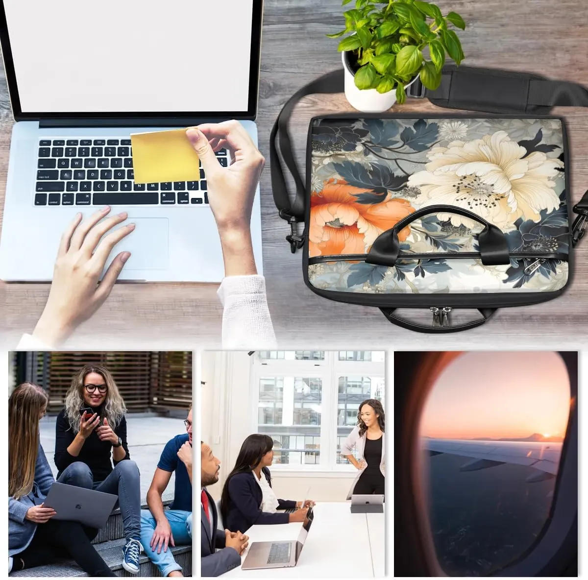 Laptop Shoulder Bag for 13-15 Inch Waterproof Laptop Sleeve Case Bag Slim Computer Carry Case Computer Cases for Laptops